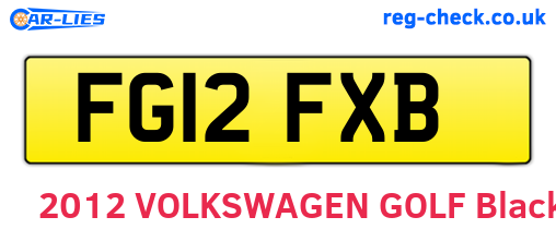 FG12FXB are the vehicle registration plates.