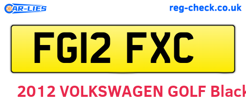 FG12FXC are the vehicle registration plates.