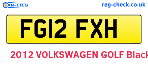 FG12FXH are the vehicle registration plates.