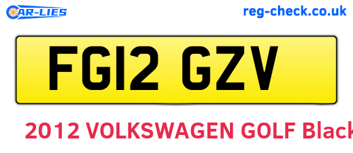 FG12GZV are the vehicle registration plates.