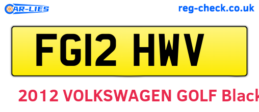 FG12HWV are the vehicle registration plates.