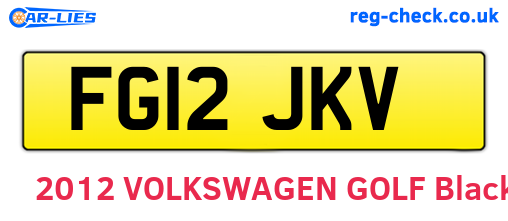 FG12JKV are the vehicle registration plates.