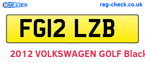 FG12LZB are the vehicle registration plates.