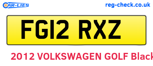 FG12RXZ are the vehicle registration plates.