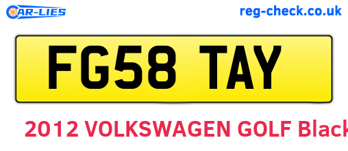 FG58TAY are the vehicle registration plates.