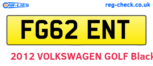 FG62ENT are the vehicle registration plates.