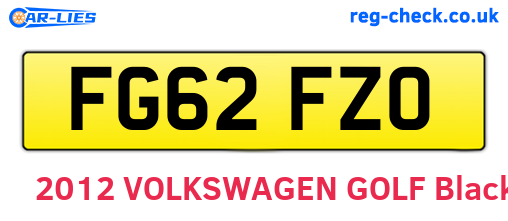 FG62FZO are the vehicle registration plates.