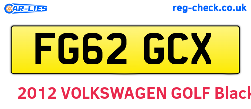 FG62GCX are the vehicle registration plates.