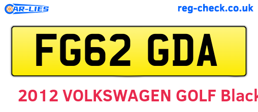 FG62GDA are the vehicle registration plates.