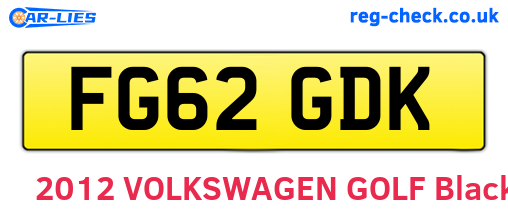 FG62GDK are the vehicle registration plates.