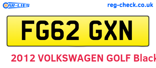 FG62GXN are the vehicle registration plates.