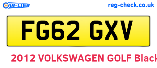 FG62GXV are the vehicle registration plates.