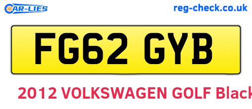FG62GYB are the vehicle registration plates.