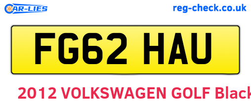 FG62HAU are the vehicle registration plates.