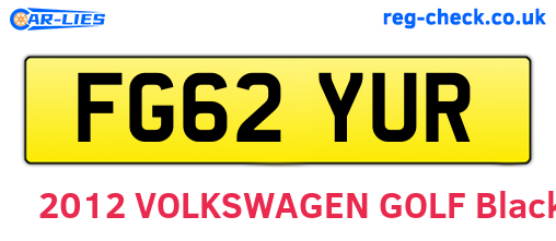 FG62YUR are the vehicle registration plates.