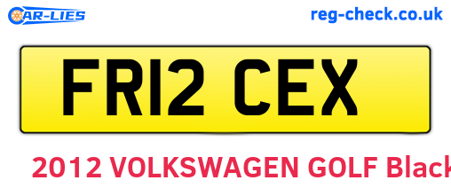 FR12CEX are the vehicle registration plates.