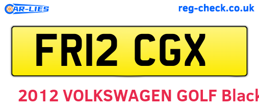 FR12CGX are the vehicle registration plates.