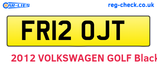 FR12OJT are the vehicle registration plates.