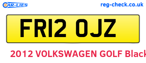 FR12OJZ are the vehicle registration plates.