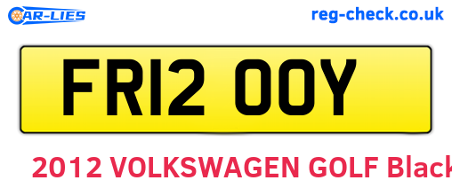FR12OOY are the vehicle registration plates.