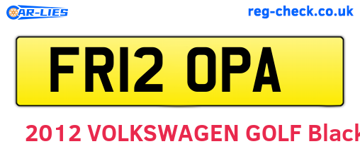 FR12OPA are the vehicle registration plates.