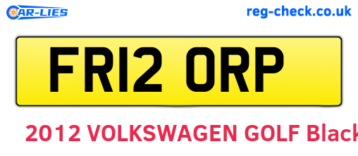 FR12ORP are the vehicle registration plates.