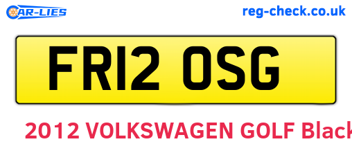 FR12OSG are the vehicle registration plates.