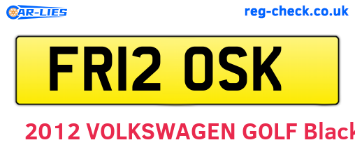 FR12OSK are the vehicle registration plates.