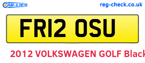 FR12OSU are the vehicle registration plates.