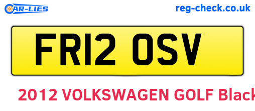 FR12OSV are the vehicle registration plates.