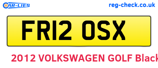 FR12OSX are the vehicle registration plates.