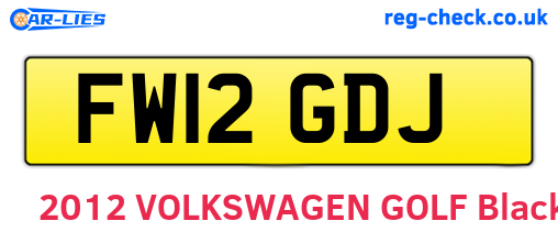 FW12GDJ are the vehicle registration plates.