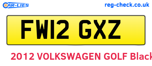 FW12GXZ are the vehicle registration plates.