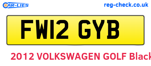 FW12GYB are the vehicle registration plates.