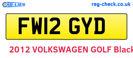 FW12GYD are the vehicle registration plates.