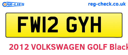 FW12GYH are the vehicle registration plates.