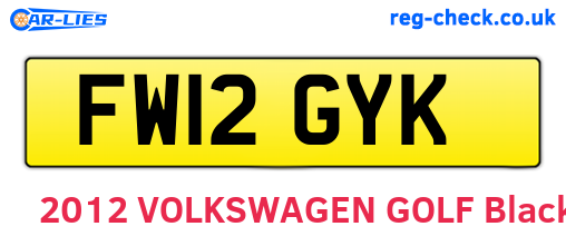 FW12GYK are the vehicle registration plates.