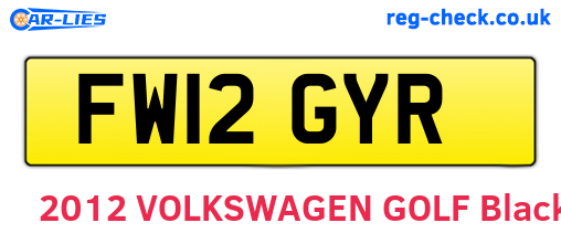 FW12GYR are the vehicle registration plates.