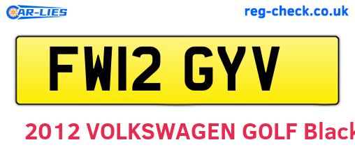 FW12GYV are the vehicle registration plates.