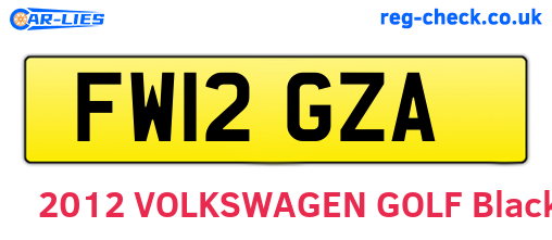 FW12GZA are the vehicle registration plates.