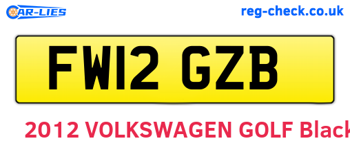 FW12GZB are the vehicle registration plates.