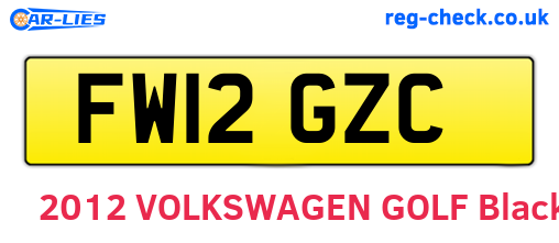 FW12GZC are the vehicle registration plates.