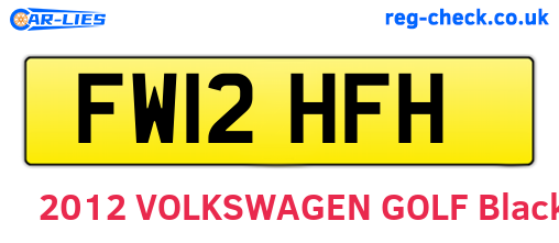 FW12HFH are the vehicle registration plates.