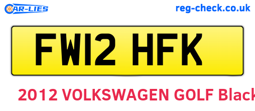 FW12HFK are the vehicle registration plates.