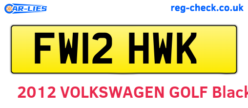 FW12HWK are the vehicle registration plates.