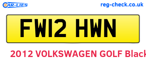FW12HWN are the vehicle registration plates.