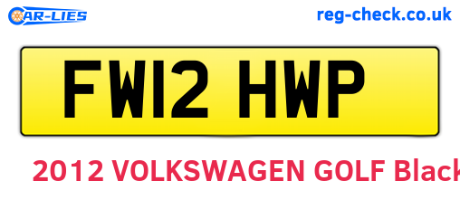 FW12HWP are the vehicle registration plates.