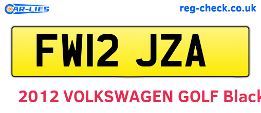 FW12JZA are the vehicle registration plates.