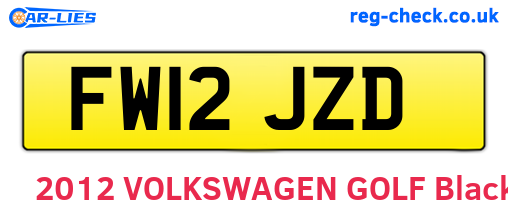 FW12JZD are the vehicle registration plates.