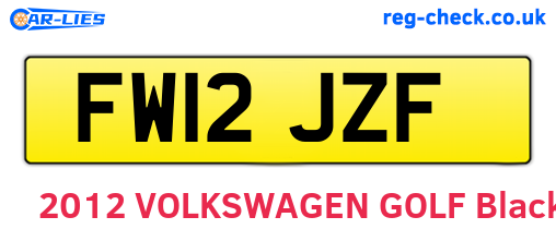 FW12JZF are the vehicle registration plates.